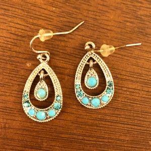 Silver and Aqua Earrings